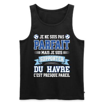 Supporter Football Le Havre Foot Fier Havrais - Débardeur bio Premium Homme - noir - Devant - Michal (187cm)