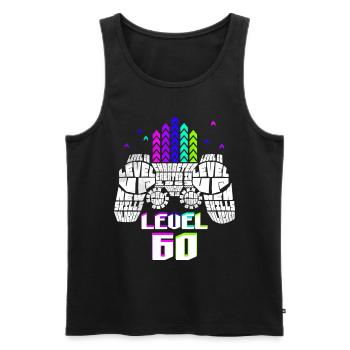 Geek Niveau 60 Anniversaire Gamer 60 Ans - Débardeur bio Premium Homme - noir - Devant - Michal (187cm)