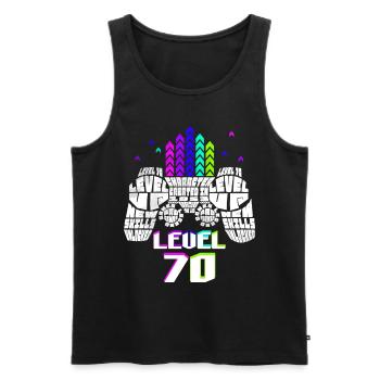 Geek Level 70 Anniversary Gamer 70 Years - Men's Premium Organic Tank Top - black - Front - AI Model Male 178 light (178cm)