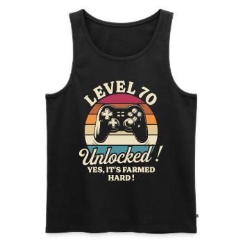 Player Level 70 Anniversary Gamer 70 Years - Men's Premium Organic Tank Top - black - Front - AI Model Male 178 light (178cm)