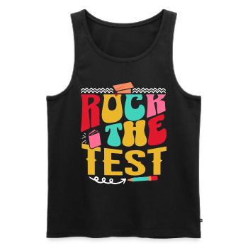 Rock The Test Examen Fin D'Année Enseignant - Débardeur bio Premium Homme - noir - Devant - Michal (187cm)