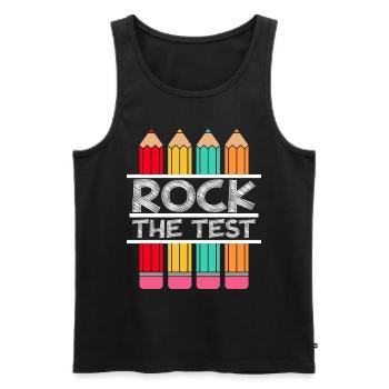 Rock The Test Student Teacher Exam - Men's Premium Organic Tank Top - black - Front - Michal (187cm)