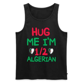 Algerischer Humor Ich bin halb Algerier - Männer Premium Bio Tank Top - Schwarz - Vorne - Michal (187cm)