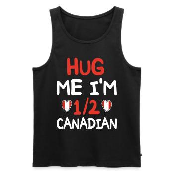 Humour Canadien Je Suis À Moitié Canadien - Débardeur bio Premium Homme - noir - Devant - Michal (187cm)