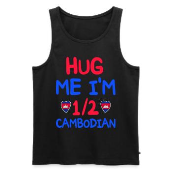 Cambodian humor I'm half Cambodian - Men's Premium Organic Tank Top - black - Front - Michal (187cm)