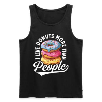 J'ai Les Donuts Plus Que Les Gens Humour Donuts - Débardeur bio Premium Homme - noir - Devant - AI Model Male 178 light (178cm)