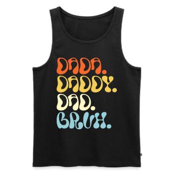 Dada Papa Bruh Cadeau Fête Des Pères 2023 - Débardeur bio Premium Homme - noir - Devant - Michal (187cm)