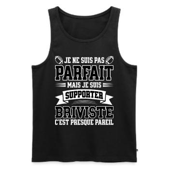 Homme Briviste Brive Rugbyman Rugby Humour - Débardeur bio Premium Homme - noir - Devant - Michal (187cm)