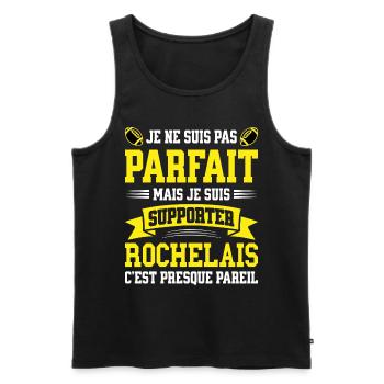 Homme Rochelais La Rochelle Rugbyman Rugby Humour - Débardeur bio Premium Homme - noir - Devant - Michal (187cm)
