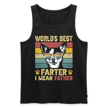 Vintage Dog Humorous Daddy Dog Chihuahua - Men's Premium Organic Tank Top - black - Front - Michal (187cm)