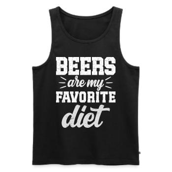 Beers Are My Diet Humor Diet Man - Men's Premium Organic Tank Top - black - Front - Michal (187cm)