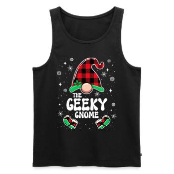 Noël En Famille Gnome Geek - Débardeur bio Premium Homme - noir - Devant - Michal (187cm)