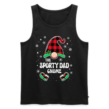 Noël En Famille Gnome Papa Sportif - Débardeur bio Premium Homme - noir - Devant - AI Model Male 178 light (178cm)