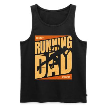 Papa Coureur Marathon Meilleur Papa Runner - Débardeur bio Premium Homme - noir - Devant - AI Model Male 178 light (178cm)