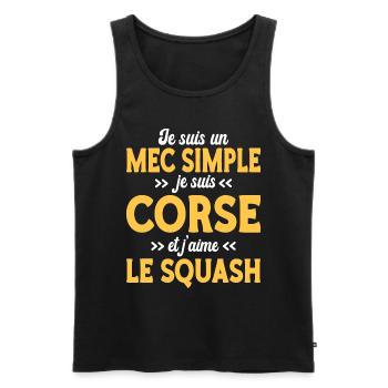Mec Simple Humour Corse Amateur De Squash - Débardeur bio Premium Homme - noir - Devant - Michal (187cm)