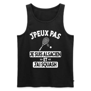 Je Peux Pas J'Ai Squash Alsacien - Débardeur bio Premium Homme - noir - Devant - Michal (187cm)