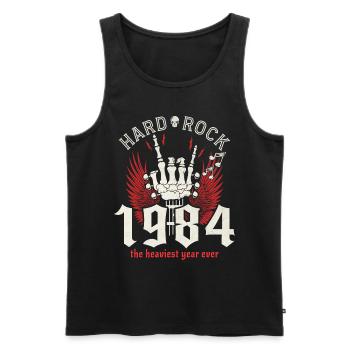 Rock Jahr 1984 Partymusiker 40 Jahre Geburtstag - Männer Premium Bio Tank Top - Schwarz - Vorne - Michal (187cm)