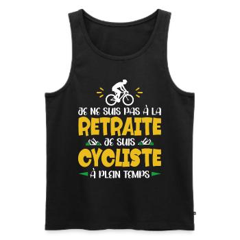 Retraité Cycliste Vélo Humour Cyclisme Retraite - Débardeur bio Premium Homme - noir - Devant - Michal (187cm)