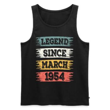 Legende 70 Jahre 1954 März 70 Jahre - Männer Premium Bio Tank Top - Schwarz - Vorne - Michal (187cm)
