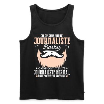 Barbe Humour Journaliste Barbu - Débardeur bio Premium Homme - noir - Devant - Michal (187cm)