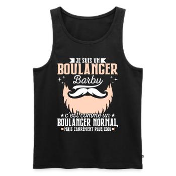 Barbe Humour Boulanger Barbu - Débardeur bio Premium Homme - noir - Devant - Michal (187cm)