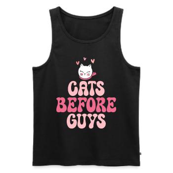 Cats Before Guys Love Cats - Men's Premium Organic Tank Top - black - Front - Michal (187cm)