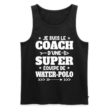 Super Coach Cadeau Pour Coach De Water-Polo - Débardeur bio Premium Homme - noir - Devant - Michal (187cm)