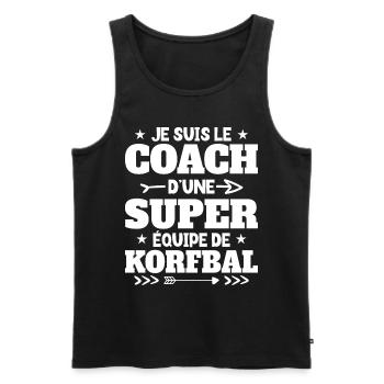 Super Coach Cadeau Pour Coach De Korfbal - Débardeur bio Premium Homme - noir - Devant - Michal (187cm)