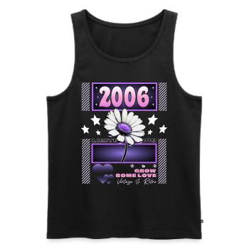 Retro Y2K Year 2006 Birthday Woman 18 Years Old - Men's Premium Organic Tank Top - black - Front - AI Model Male 178 light (178cm)