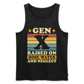 Generation X Humor - Männer Premium Bio Tank Top - Schwarz - Vorne - AI Model Male 178 light (178cm)