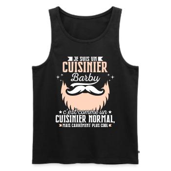 Barbe Humour Cuisinier Barbu - Débardeur bio Premium Homme - noir - Devant - Michal (187cm)