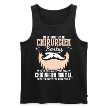 Barbe Humour Chirurgien Barbu - Débardeur bio Premium Homme - noir - Devant - Michal (187cm)
