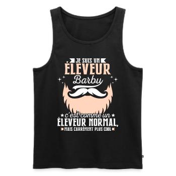 Barbe Humour Éleveur Barbu - Débardeur bio Premium Homme - noir - Devant - Michal (187cm)