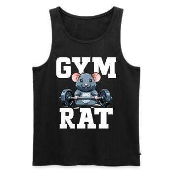 Gym Rat Muscu Humour Musculation Gym - Débardeur bio Premium Homme - noir - Devant - Michal (187cm)
