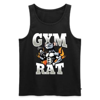 Gym Rat Muscu Motivation Musculation Gym - Débardeur bio Premium Homme - noir - Devant - Michal (187cm)