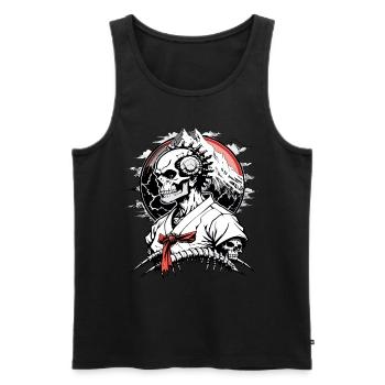 Karatemeister Skull // Karate Totenkopf FS0090 - Männer Premium Bio Tank Top - Schwarz - Vorne - AI Model Male 178 light (178cm)