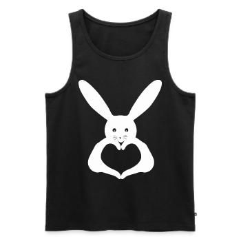 Herz Handform Kaninchen - Männer Premium Bio Tank Top - Schwarz - Vorne - AI Model Male 178 light (178cm)