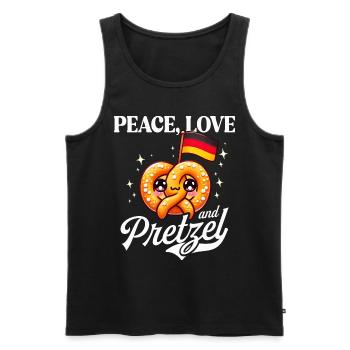 Peace Love Adores Deutsche Brezel - Männer Premium Bio Tank Top - Schwarz - Vorne - Michal (187cm)