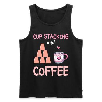 Stacker Sport Cup Stacking Und Kaffee - Männer Premium Bio Tank Top - Schwarz - Vorne - AI Model Male 178 light (178cm)