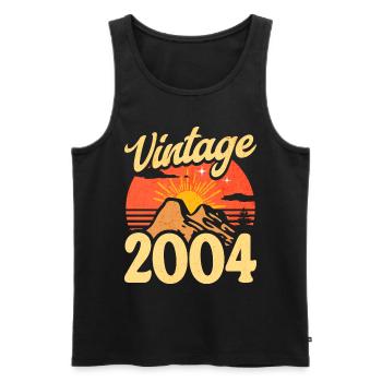 Vintage 20th Anniversary 2004 - Men's Premium Organic Tank Top - black - Front - AI Model Male 178 light (178cm)