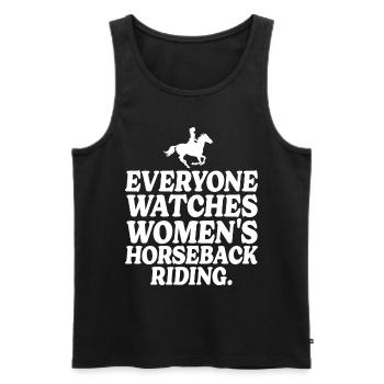 Rétro Sport Équitation Féminin - Débardeur bio Premium Homme - noir - Devant - Michal (187cm)