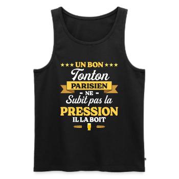 Tonton Parisien Oncle Humour Tonton - Débardeur bio Premium Homme - noir - Devant - Michal (187cm)