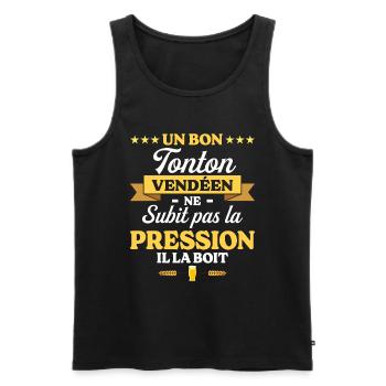Tonton Vendéen Oncle Humour Tonton - Débardeur bio Premium Homme - noir - Devant - Michal (187cm)