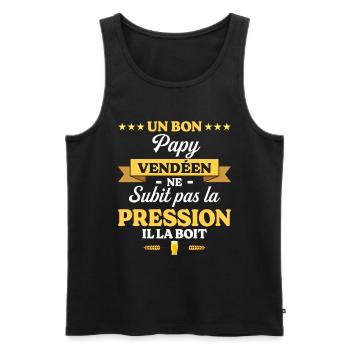 Papy Vendéen Grand-Père Humour Papy - Débardeur bio Premium Homme - noir - Devant - Michal (187cm)
