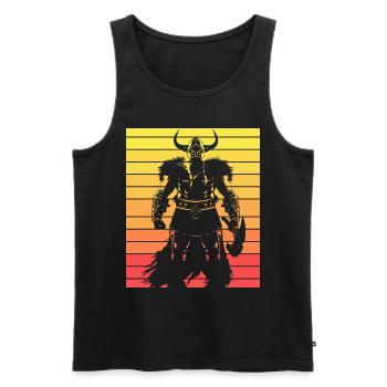 Vintage Wikinger Mann Vater - Männer Premium Bio Tank Top - Schwarz - Vorne - AI Model Male 178 light (178cm)