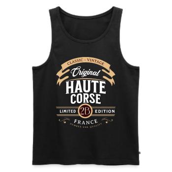 Haute-Corse Département France - Débardeur bio Premium Homme - noir - Devant - AI Model Male 178 light (178cm)