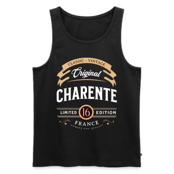 Vintage Charente Département France - Men's Premium Organic Tank Top - black - Front - AI Model Male 178 light (178cm)