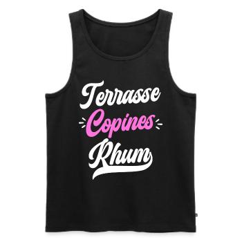 Soirée Amie Femme Terrasse Copines Rhum - Débardeur bio Premium Homme - noir - Devant - AI Model Male 178 light (178cm)