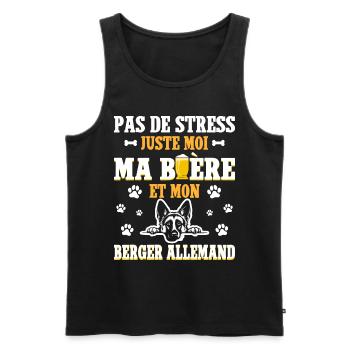 Humour Bière Papa Chien Berger Allemand - Débardeur bio Premium Homme - noir - Devant - Michal (187cm)