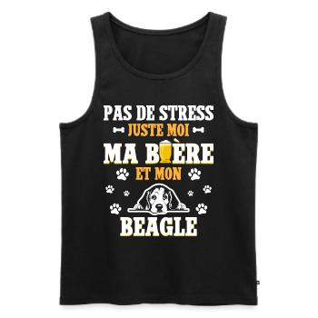 Humour Apéro Bière Papa Chien Beagle - Débardeur bio Premium Homme - noir - Devant - Michal (187cm)